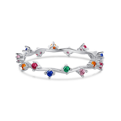 [Revel Jewelry]Radiant Colorful Round Cut Daily Ring