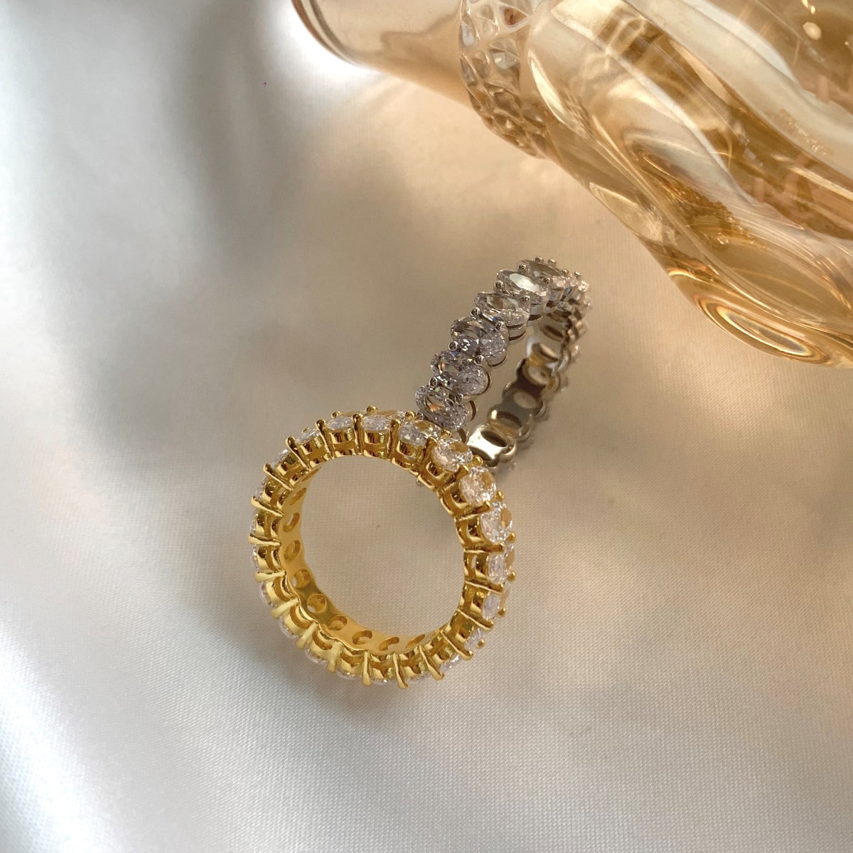 [Revel Jewelry]Ornate Oval Cut Tennis Ring