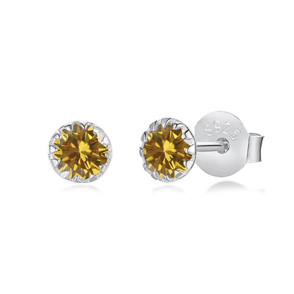 [Revel Jewelry]Sparkling Colorful Round Shape Earrings