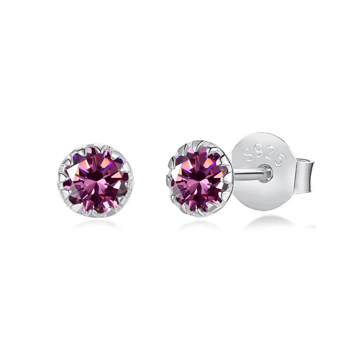 [Revel Jewelry]Sparkling Colorful Round Shape Earrings