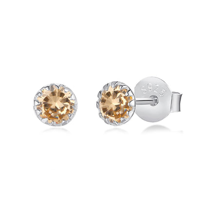 [Revel Jewelry]Sparkling Colorful Round Shape Earrings