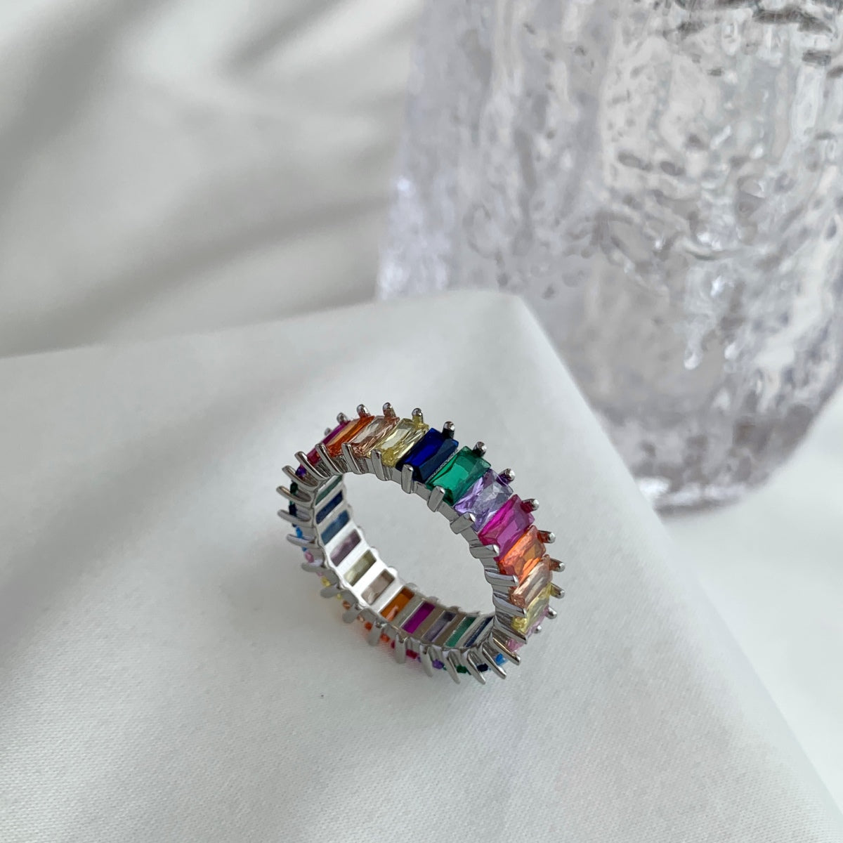 [Revel Jewelry]Unique Colorful Radiant Cut RIng