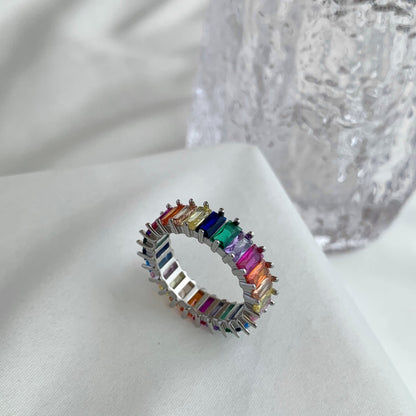[Revel Jewelry]Unique Colorful Radiant Cut RIng