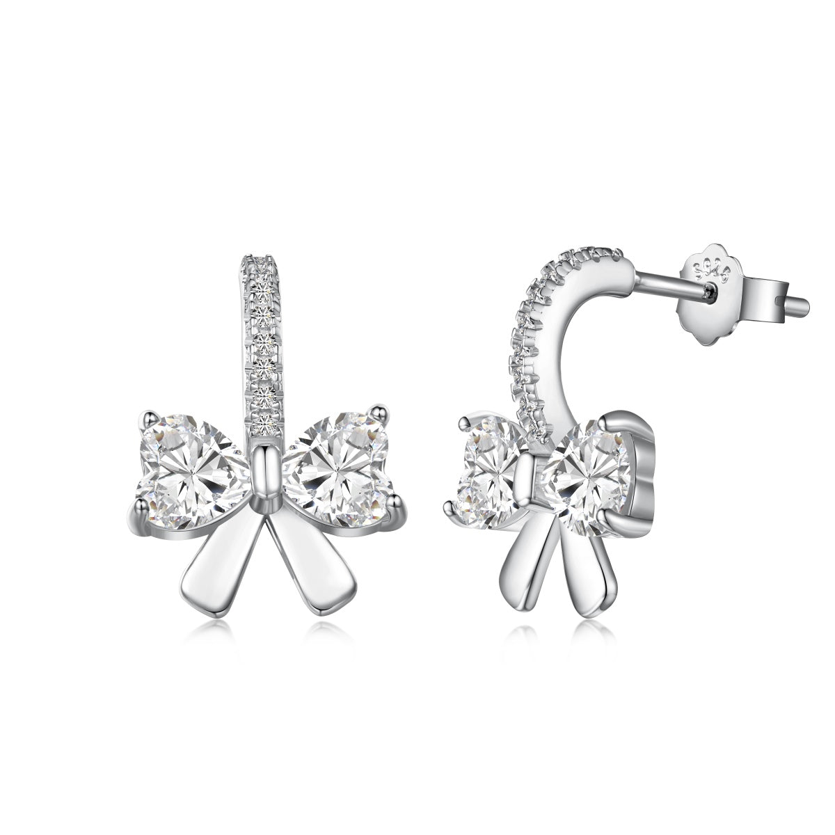 [Revel Jewelry]Exquisite Earrings With Heart-Shaped Bow Design