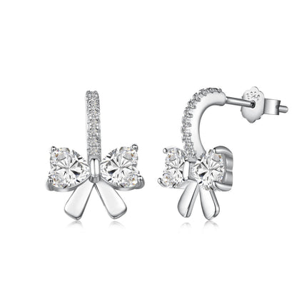 [Revel Jewelry]Exquisite Earrings With Heart-Shaped Bow Design