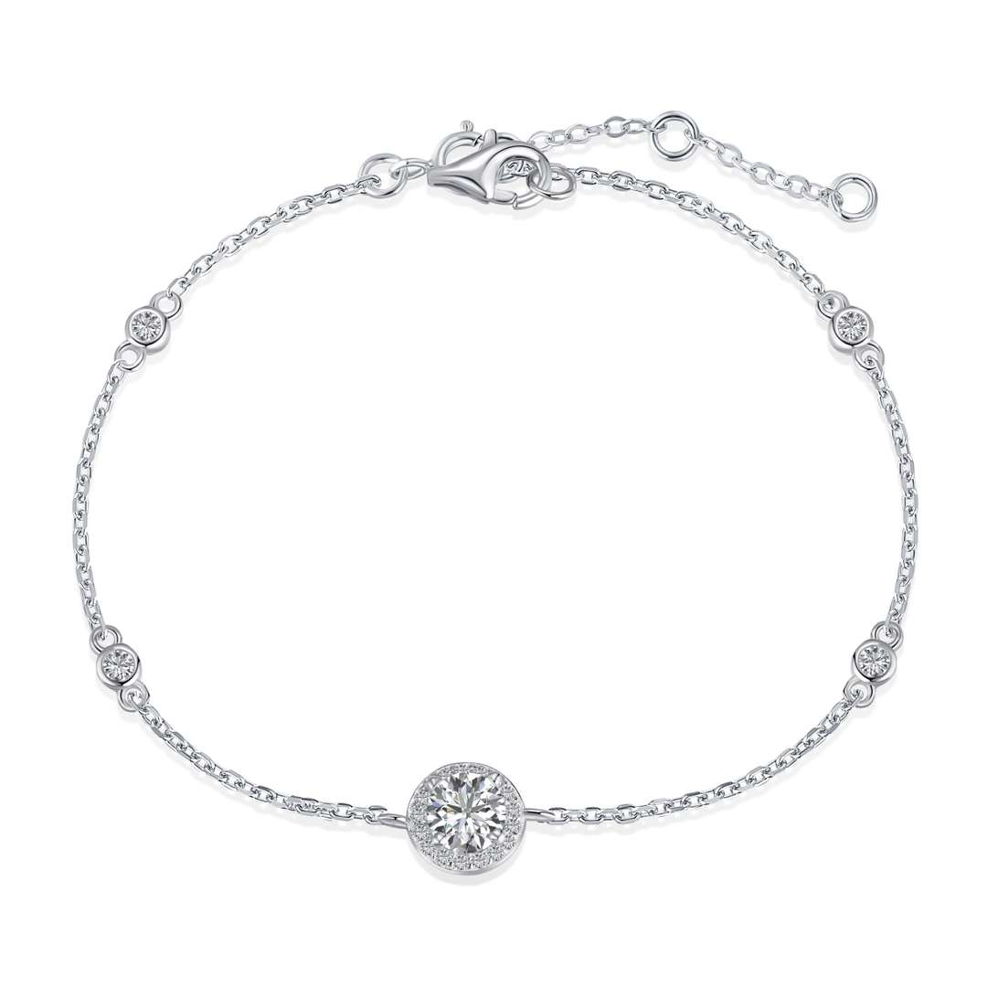 [Revel Jewelry]Funkelndes Armband mit runden Diamanten