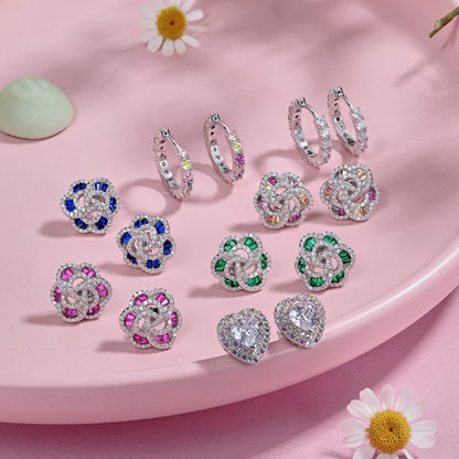 [Revel Jewelry]Exquisite Flower Shape Daily Earrings