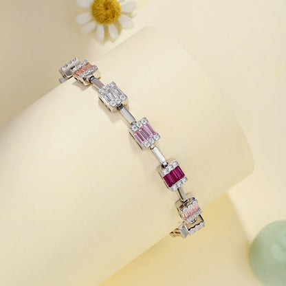 [Revel Jewelry]華奢で魅力的なエメラルドカットデイリーブレスレット