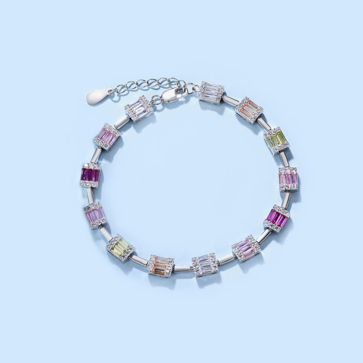 [Revel Jewelry]華奢で魅力的なエメラルドカットデイリーブレスレット