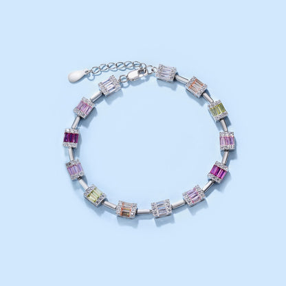 [Revel Jewelry]華奢で魅力的なエメラルドカットデイリーブレスレット