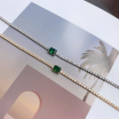 [Revel Jewelry]1.0 Carat Unique Emerald Cut Banquet Bracelet