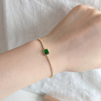 [Revel Jewelry]1.0 Carat Unique Emerald Cut Banquet Bracelet
