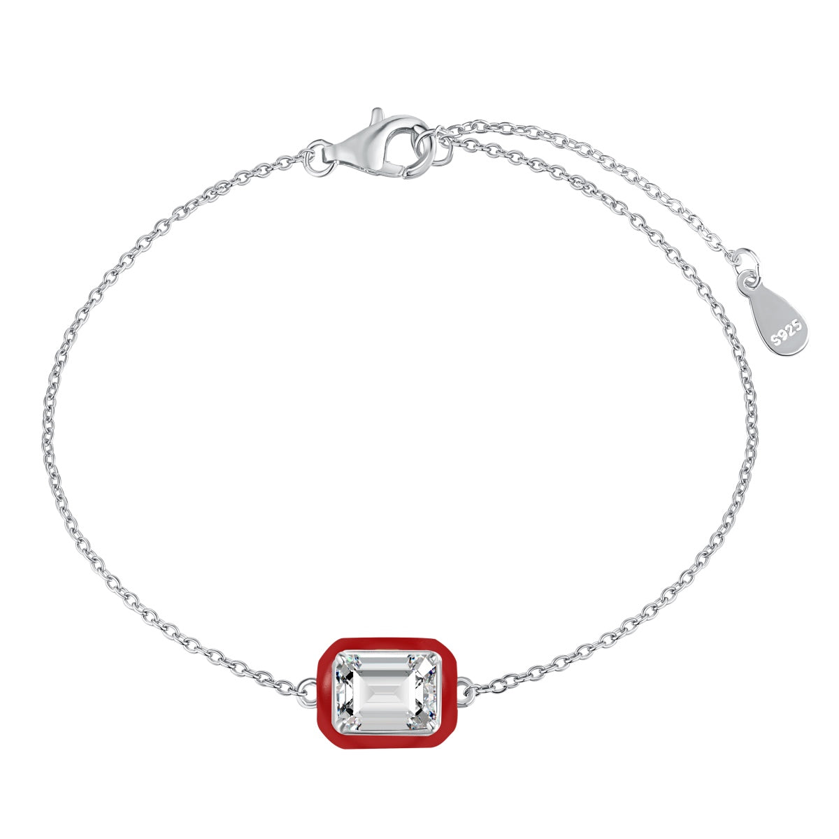 [Revel Jewelry]2.0 Carat Sparkling Colorful Emerald Cut Daily Bracelet