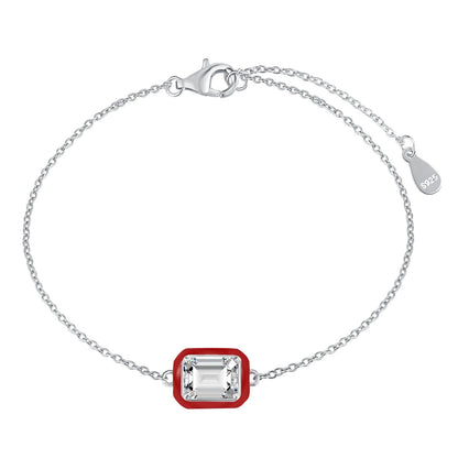 [Revel Jewelry]2.0 Carat Sparkling Colorful Emerald Cut Daily Bracelet