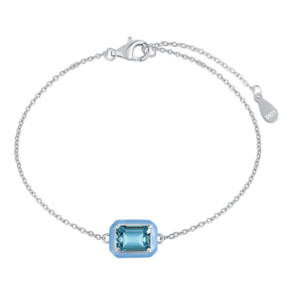 [Revel Jewelry]2.0 Carat Sparkling Colorful Emerald Cut Daily Bracelet