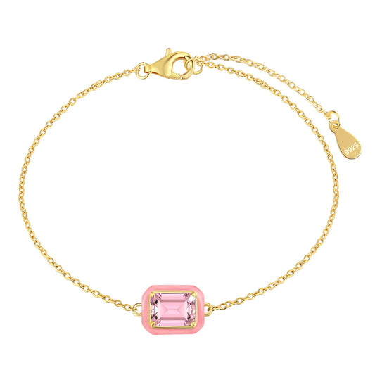 [Revel Jewelry]2.0 Carat Sparkling Colorful Emerald Cut Daily Bracelet