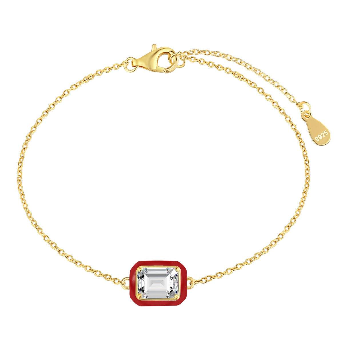 [Revel Jewelry]2.0 Carat Sparkling Colorful Emerald Cut Daily Bracelet