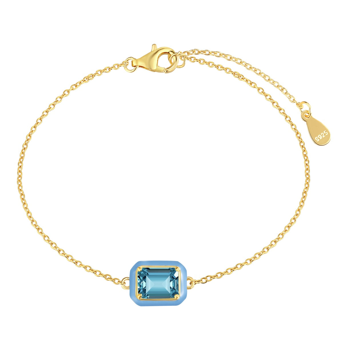 [Revel Jewelry]2.0 Carat Sparkling Colorful Emerald Cut Daily Bracelet