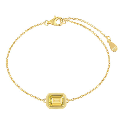 [Revel Jewelry]2.0 Carat Sparkling Colorful Emerald Cut Daily Bracelet