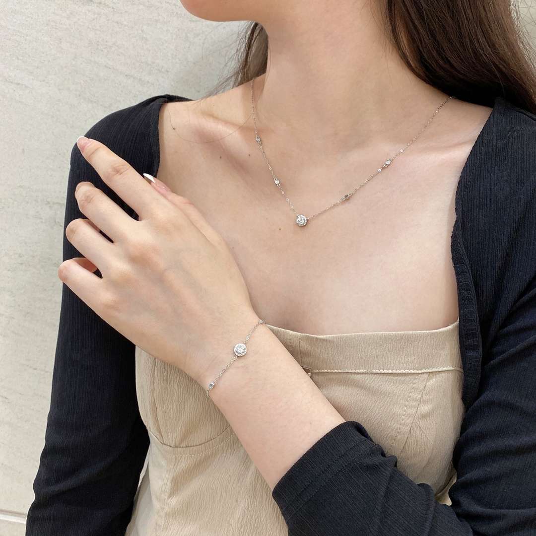 [Revel Jewelry]Funkelndes Armband mit runden Diamanten