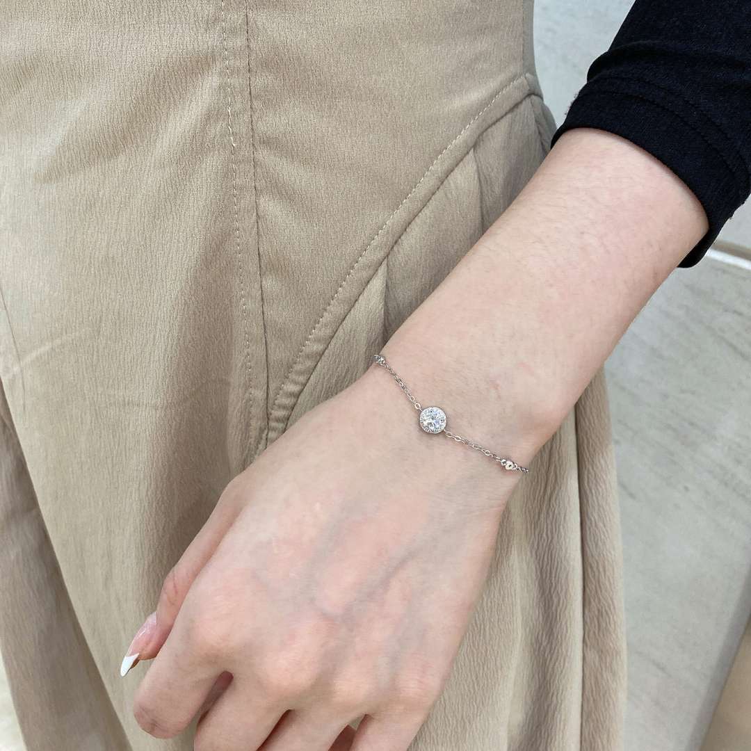 [Revel Jewelry]Funkelndes Armband mit runden Diamanten