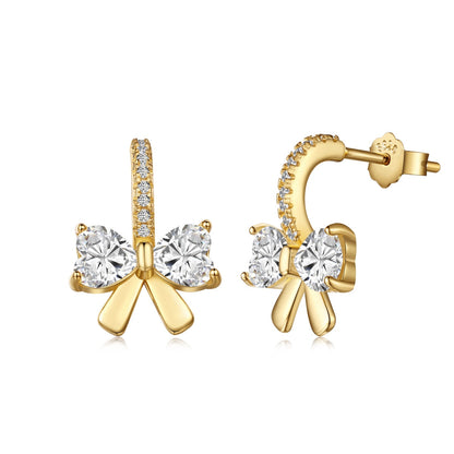 [Revel Jewelry]Exquisite Earrings With Heart-Shaped Bow Design