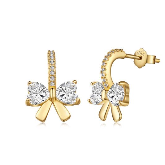[Revel Jewelry]Exquisite Earrings With Heart-Shaped Bow Design