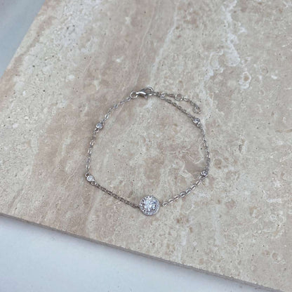 [Revel Jewelry]Funkelndes Armband mit runden Diamanten