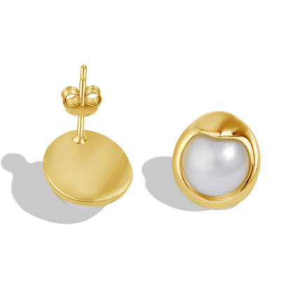 [Revel Jewelry]Dainty Bread Pearl Earrings