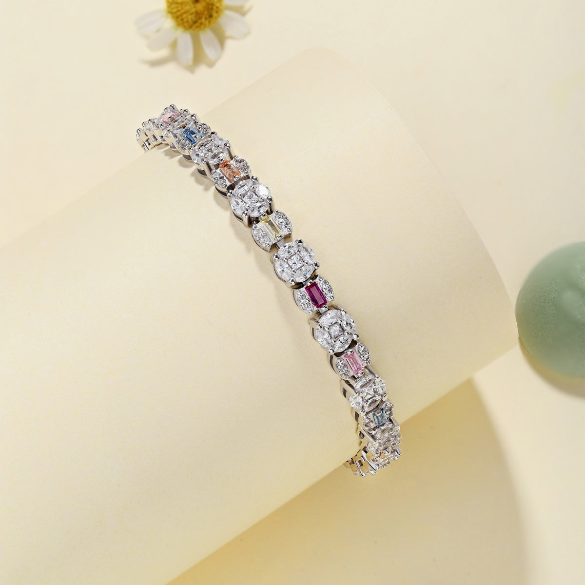 [Revel Jewelry]光り輝くラディアント・マルチカット デイリーブレスレット