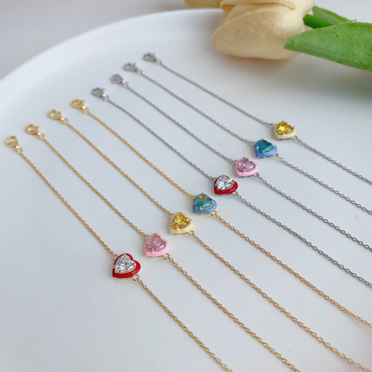 [Revel Jewelry]きらめくロマンチックなハート型恋人ブレスレット