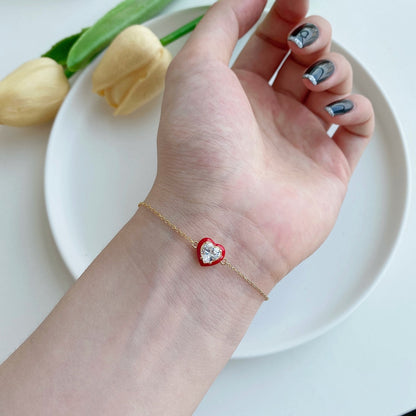 [Revel Jewelry]きらめくロマンチックなハート型恋人ブレスレット