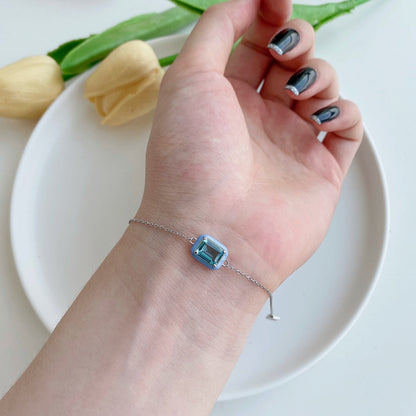 [Revel Jewelry]2.0 Carat Sparkling Colorful Emerald Cut Daily Bracelet