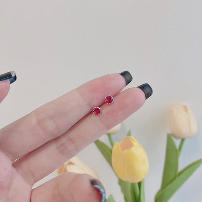 [Revel Jewelry]Sparkling Colorful Round Shape Earrings