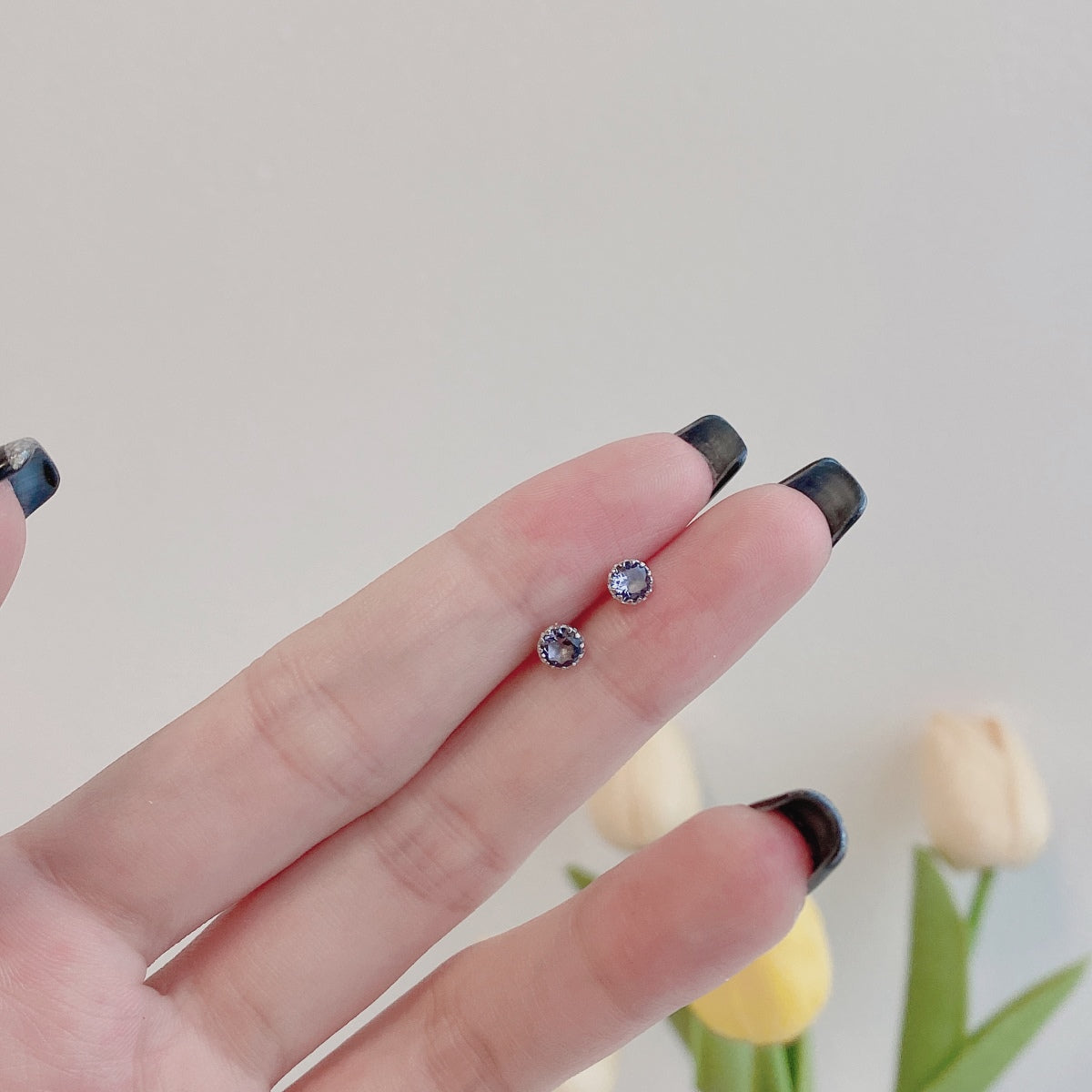 [Revel Jewelry]Sparkling Colorful Round Shape Earrings