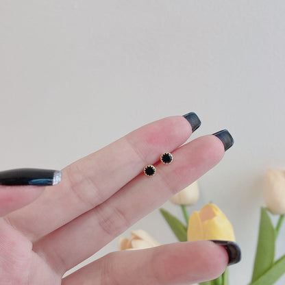 [Revel Jewelry]Sparkling Colorful Round Shape Earrings