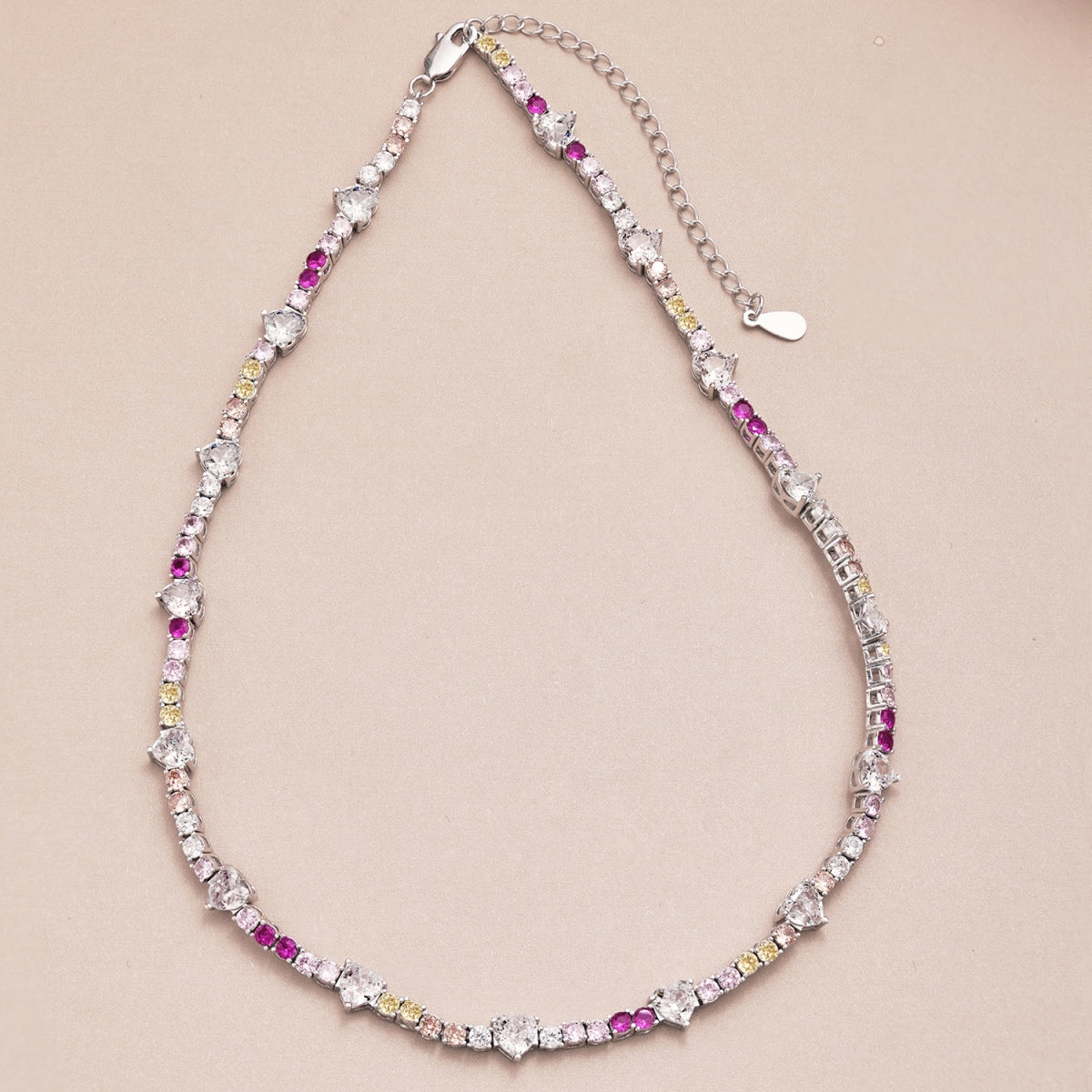 [Revel Jewelry]Zarte, bunte Regenbogen-Tennis-Kette