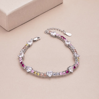 [Revel Jewelry]ロマンチックなハート型ラウンドカットラバーブレスレット