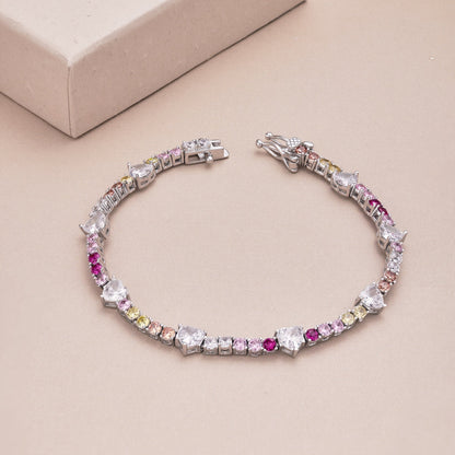 [Revel Jewelry]ロマンチックなハート型ラウンドカットラバーブレスレット