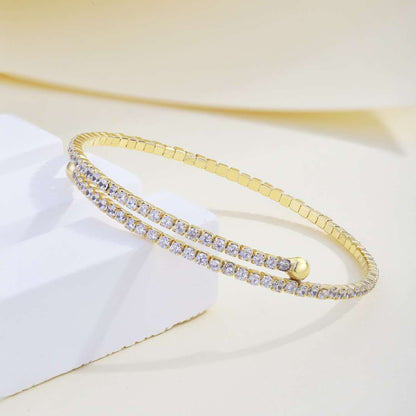 [Revel Jewelry]Row of Diamonds Round Fashion Bracelet