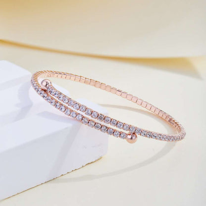 [Revel Jewelry]Row of Diamonds Round Fashion Bracelet