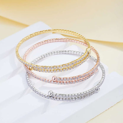 [Revel Jewelry]Row of Diamonds Round Fashion Bracelet