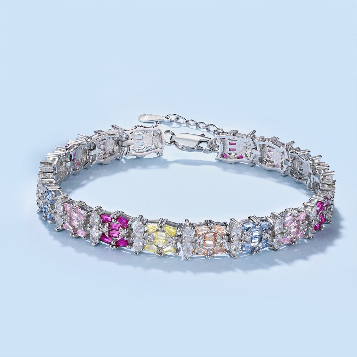 [Revel Jewelry]繊細なカラフルマルチカットパーティーブレスレット