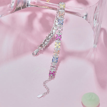 [Revel Jewelry]繊細なカラフルマルチカットパーティーブレスレット
