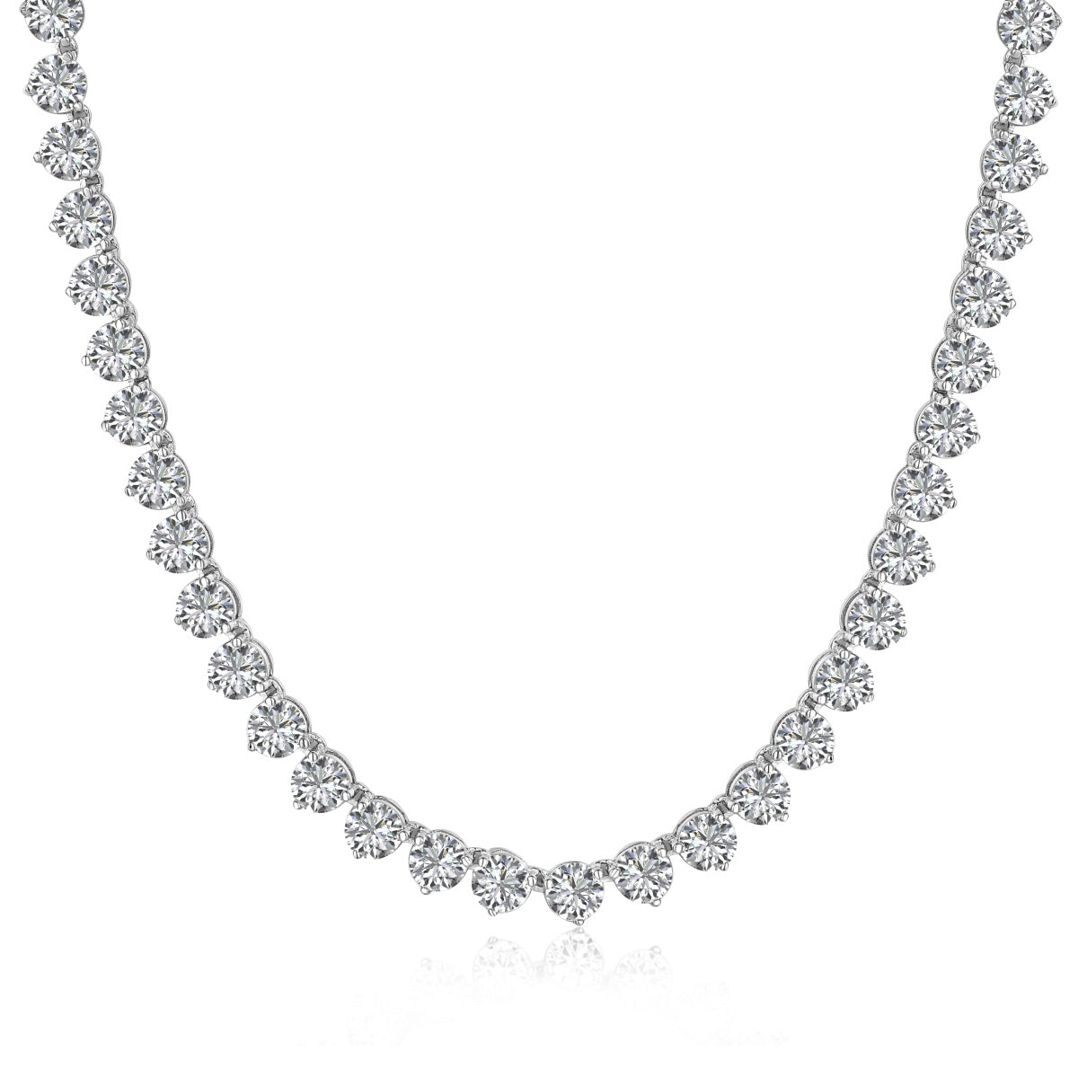 [Revel Jewelry]Ornate Heart Cut Tennis Necklace