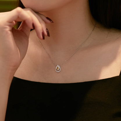 [Revel Jewelry]Sparkling Pear Cut Necklace