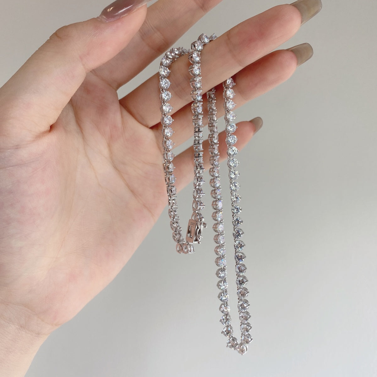 [Revel Jewelry]Ornate Heart Cut Tennis Necklace