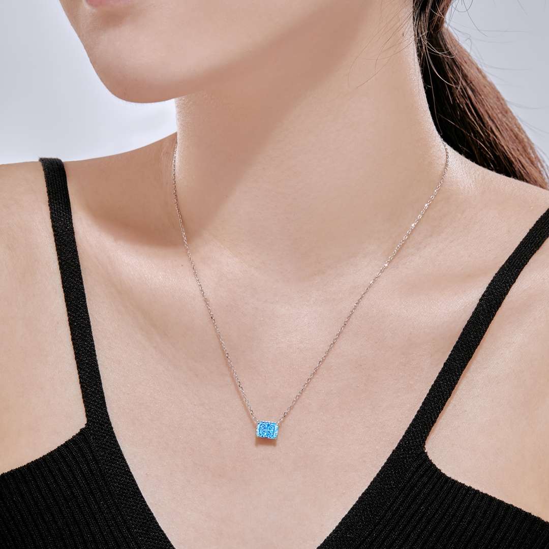 [Revel Jewelry]Luxurious Square Shape Colorful Necalack