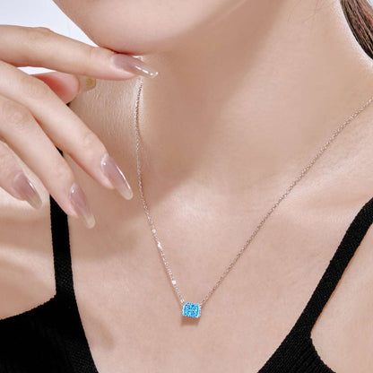 [Revel Jewelry]Luxurious Square Shape Colorful Necalack