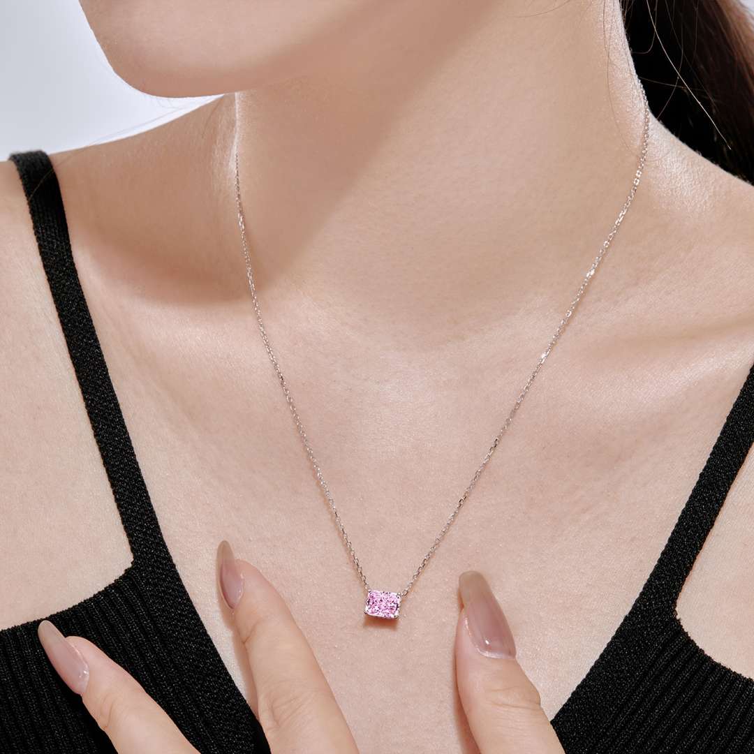 [Revel Jewelry]Luxurious Square Shape Colorful Necalack